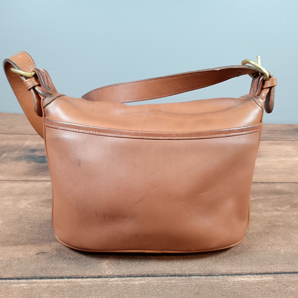 Coach Brown Leather Saddle Bag Crossbody Shoulder Bag Brass Hardware - Picture 5 of 16